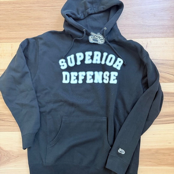 Superior Defense “Fuzzy Tank Logo” Hoodie (Black) – Size XL – Made in USA NEW - Picture 4 of 5
